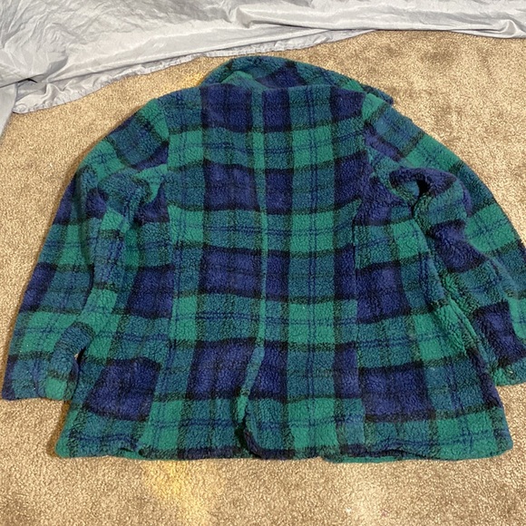 Old Navy Plaid Sherpa Pea Coat - Picture 4 of 9